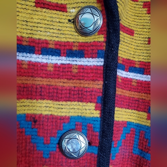 Jofeld Vintage Aztec Blanket Jacket, Size Adult Medium - Picture 4 of 13